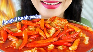 MAKAN PEDAS BERKUAH, PANGSIT TULANG RANGU SUPER PEDAS CABE RAWIT | EATING SOUNDS