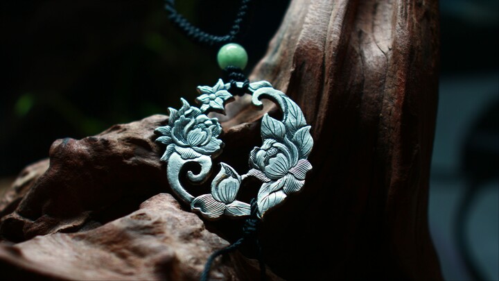 A video of the silver-carved peony and complete the "wealth and prosperity" cycle