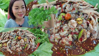 ตำตีนไก่ กุ้งสด แซ่บนัว สวดถาดแกล้มยอดมะระ 23/4/65