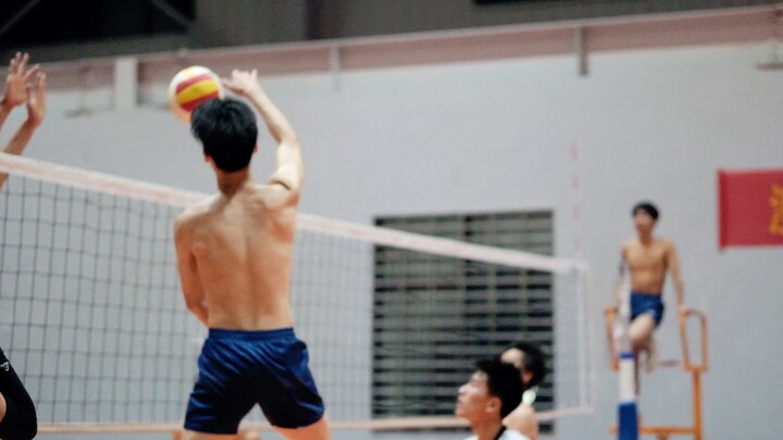 Handheld camera fixed focus shooting volleyball highlights