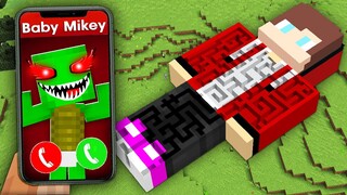 Scary Baby Mikey Inside JJ Maze ? JJ Saved Mikey in Minecraft Challenge - Maizen Call at 3:00 PM