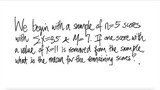 prob stat: We begin with a sample of n=5 scores with ∑x=35 & M=7. ...
