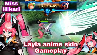 LAYLA ANIME SKIN GAMEPLAY!🔥 MISS HIKARI ASPIRANTS SKIN❤️
