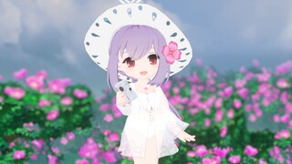Her smile is more beautiful than flowers