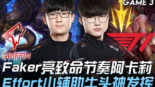 GRF vs T1: Faker pulls out a deadly-pace Akali; Effort delivers a god-tier performance with Alistar!
