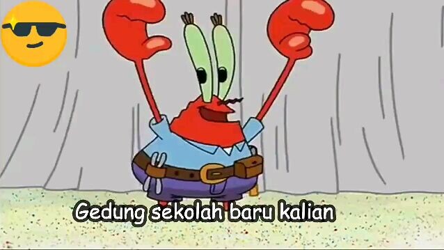 meme spongebob : korupsi biaya pembangunan gedung sekolah