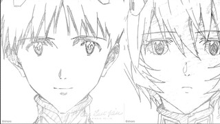 The boy's name is Ikari Shinji, and the girl's name is Ayanami Rei