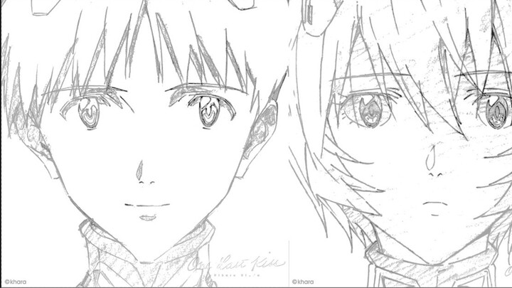 The boy's name is Ikari Shinji, and the girl's name is Ayanami Rei
