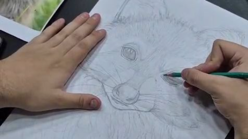 Processo de desenho realista do Daniel! 🎨