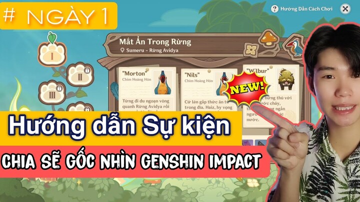 Hướng dẫn Cách chơi sự kiện chia sẻ gốc nhìn genshin impact | mắt ẩn trong rừng ngày 1