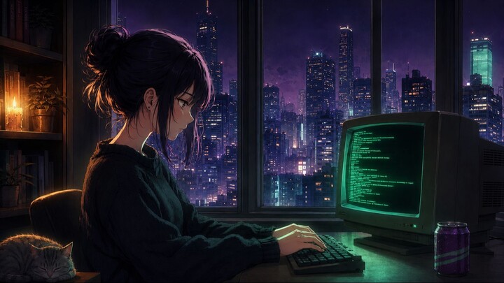 Midnight Focus — City Night 🌃 Coding Lo-Fi Music | 1 Hour Mix