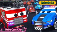 Hero Cars City (Episode 32) Battle Save The Day