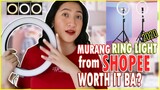 Unboxing my New Ring Light from SHOPEE + Review! RING LIGHT FOR BEGINNERS | Vlog No.19 | Anghie Ghie