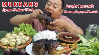 MUKBANG LALAPAN JENGKOL MUDA + DAUN PEPAYA MENTAH  + SAMBAL TERASI + AYAM BAKAR  1 EKOR UTUH