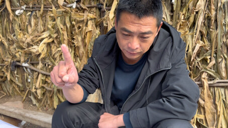 แผงเหล้าเช้าในตลาดนัดใหญ่ของซานตง “ร้านซุปแกะกลางแจ้ง” ใช้ต้นข้าวโพดทำเป็นผนัง ชายฉกรรจ์ 7 คนกินเนื้