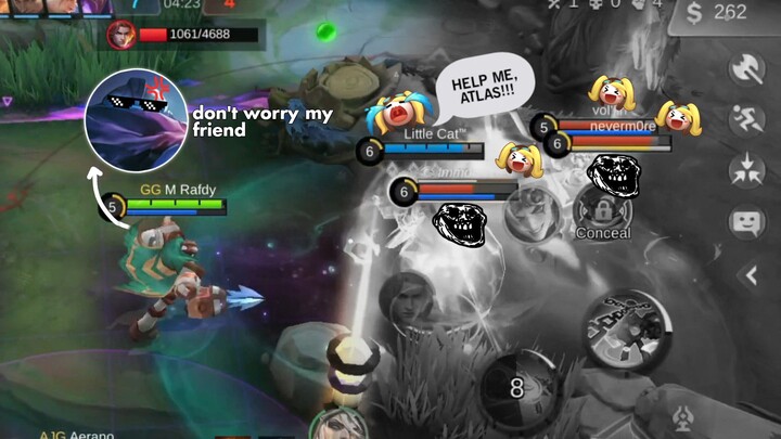 Moment Epic Ketika Atlas Melindungi Rekan Satu Tim - MOBILE LEGEND