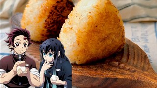 Pasokan energi Tanjiro! Reproduksi bola nasi miso panggang Kimetsu no Yaiba