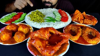 COUNTRY CHICKEN CURRY, ROHU FISH CURRY, EGG CURRY, VEG FRY, RICE, SALAD MUKBANG EATING| #LiveToEATT