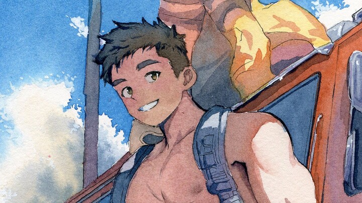 【Tranh màu nước nhân vật】Anh lính cứu hỏa điển trai