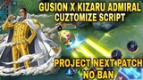 HOW TO USE NEW CUZTOMIZE GUSION AS KIZARU ADMIRAL ANIME MOBILE LEGENDS PROJECT NEXT