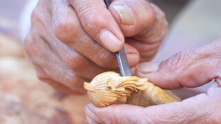 2233 เนียงแกะสลักแบบจีนโบราณด้วยไม้