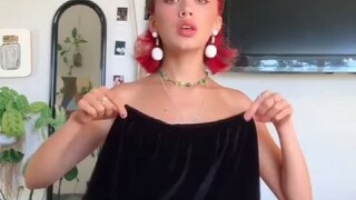 Lady shows off "wrong outfit combinations": using pants as tops, and skirts as dresses...