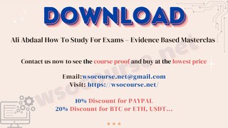 [WSOCOURSE.NET] Ali Abdaal How To Study For Exams – Evidence Based Masterclas