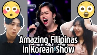 Amazing Filipinas in Korean Show | How all Filipinos sing so well?! | Korean Reaction