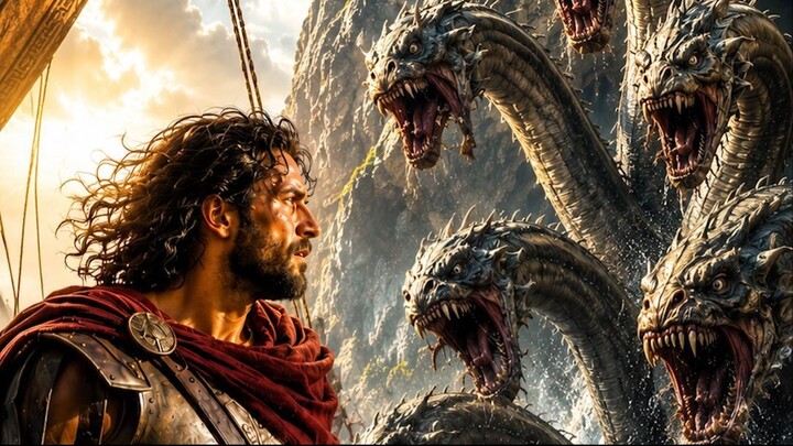 Odysseus and his cursed men being attacked from the sky رجال أوديسيوس حين يتخطفهم الموت من أعلى