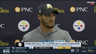 Mitchell Trubisky reacts to panned on twitter for uninspiring play in Steelers' loss to Browns