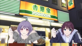 Nina took her fellow Kumamoto native Miao Meng to eat at Yoshinoya, and the two danced with joy afte