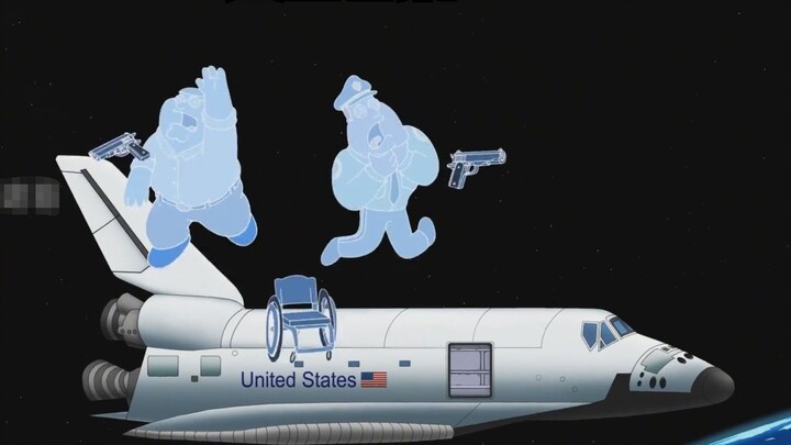 Old Joe และ Pete กลายเป็นตำรวจอวกาศ และทั้งคู่ก็ถูกแช่แข็งจนกลายเป็นประติมากรรมน้ำแข็ง