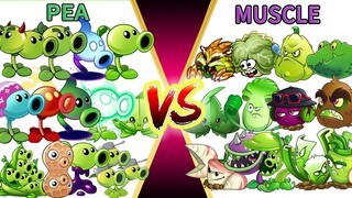 PvZ 2 Challenge | MUSCLE Team Vs PEA Team - Which Plant Team Will Win ? - Plant vs Plant