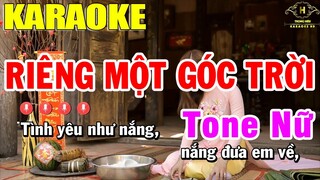 Riêng Một Góc Trời Karaoke Tone Nữ | Trọng Hiếu