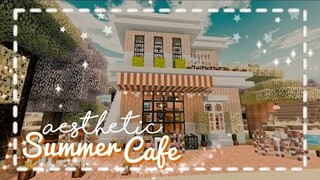 🦋 Aesthetic Summer Cafe 🌅☕ //Chill Speed Build✨// Minecraft PE🦋 | The Girl Miner ⛏️