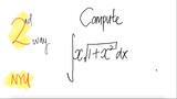 NYU: 2nd way compute integral ∫x(1+x^2) dx