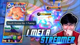 I MET A STREAMER IN RANK GAME! TAKE A LOOK OF HIS REACTION! | FANNY GAMEPLAY | MLBB