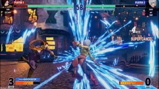 KOF15　世界1位黒ギャルアンヘル　強すぎる18Hit5割コンボ　異次元の動きで縦横無尽に飛び回る