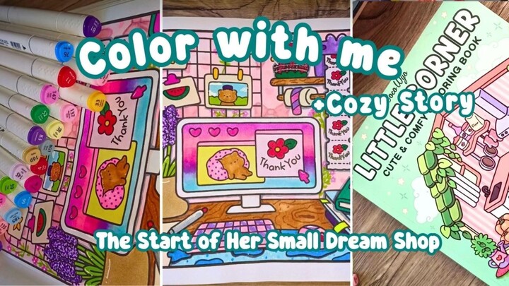 Color With Me + Heartwarming Story | Starting Her Tiny Home-Based Dream Shop|Relaxing Coloring Video