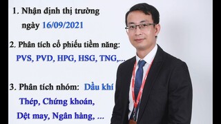 Chứng khoán hàng ngày: Nhận định thị trường ngày 16/09/2021. TOP cổ phiếu tiềm năng