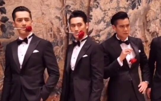 I dare say this is the most handsome wedding procession in history.