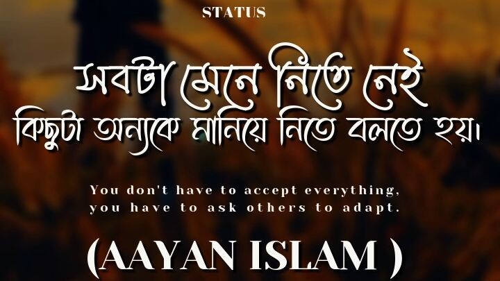 সবটা মেনে নিতে নেই, কিছুটা অন্যকে মানিয়ে নিতে বলতে হয়।