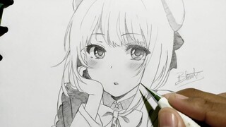 Nggambar Doodle Arima Kana dari Oshi No Ko | @Brizz_hz