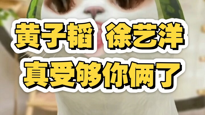 Huang Zitao and Xu Yiyang: 0 people want to watch you two show off your romance on New Year’s Eve.