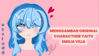 menggambar original character: Emilia vilia