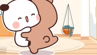 Dua imut saling mengintip saat mandi