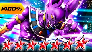 (Dragon Ball Legends) ZENKAI 7, 1400%, 14 STAR EX YEL BEERUS! COMPLETELY IRRELEVANT!