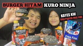 MAKAN BURGER HITAM KURO NINJA BERSAMA SI MANIS DILA PEMAIN FREE FIRE - ADA YANG MAU MABAR ?🔥🔥