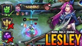 MANIAC!! Hypercarry Lesley Autowin with Jungle Emblem - Build Top 1 Global Lesley ~ MLBB
