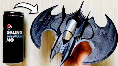 Homemade Batwing Posable Lamp using Soda Can